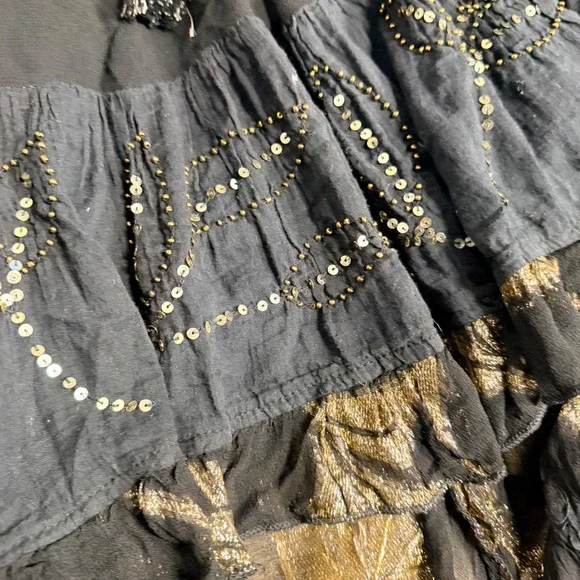 Ranee's Black Gold Sequin High Low Maxi Dress S/M - Picture 11 of 14